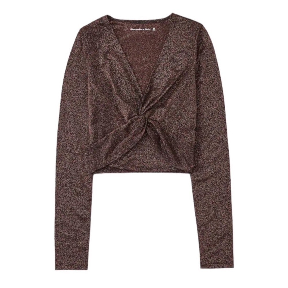 SOLD Abercrombie and Fitch Brown Sparkle Twist Top